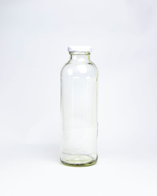 FRASCO DE VIDRIO PARA JUGO 475ml - PACK 30 UND.(INCLUYE TAPAS)